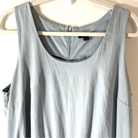 H by Halston Light Blue Chambray Sleeveless Lyocell Jumpsuit - Picture 4 of 11